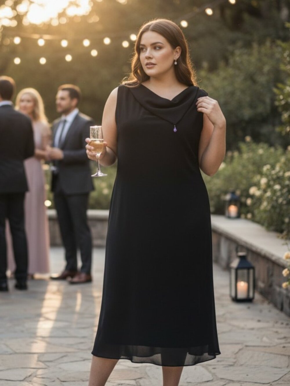 🖤 Virgo Black Sleeveless Sheath Party Dress – Size 14 – Elegant Asymmetrical Co